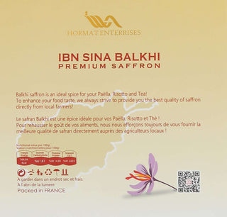 Ibn Sina Saffron- Backside Packing- Premium Saffron